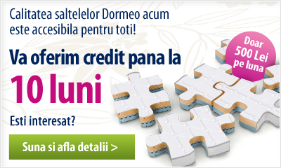 Acum puteti comanda produse Dormeo si in credit!