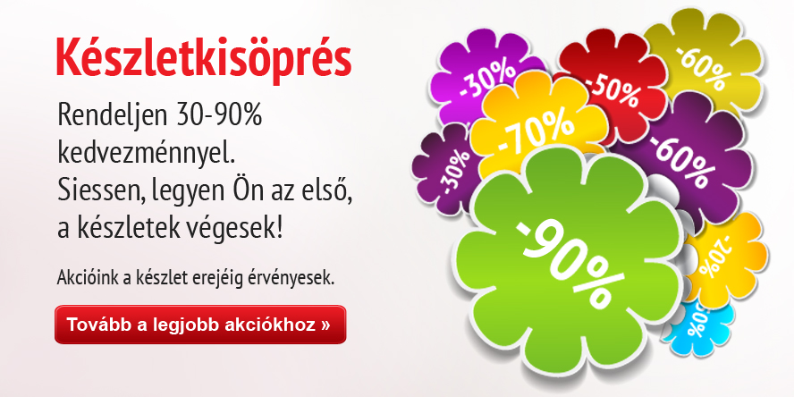 Készletkisöprés: Termékek akár 90% kedvezménnyel